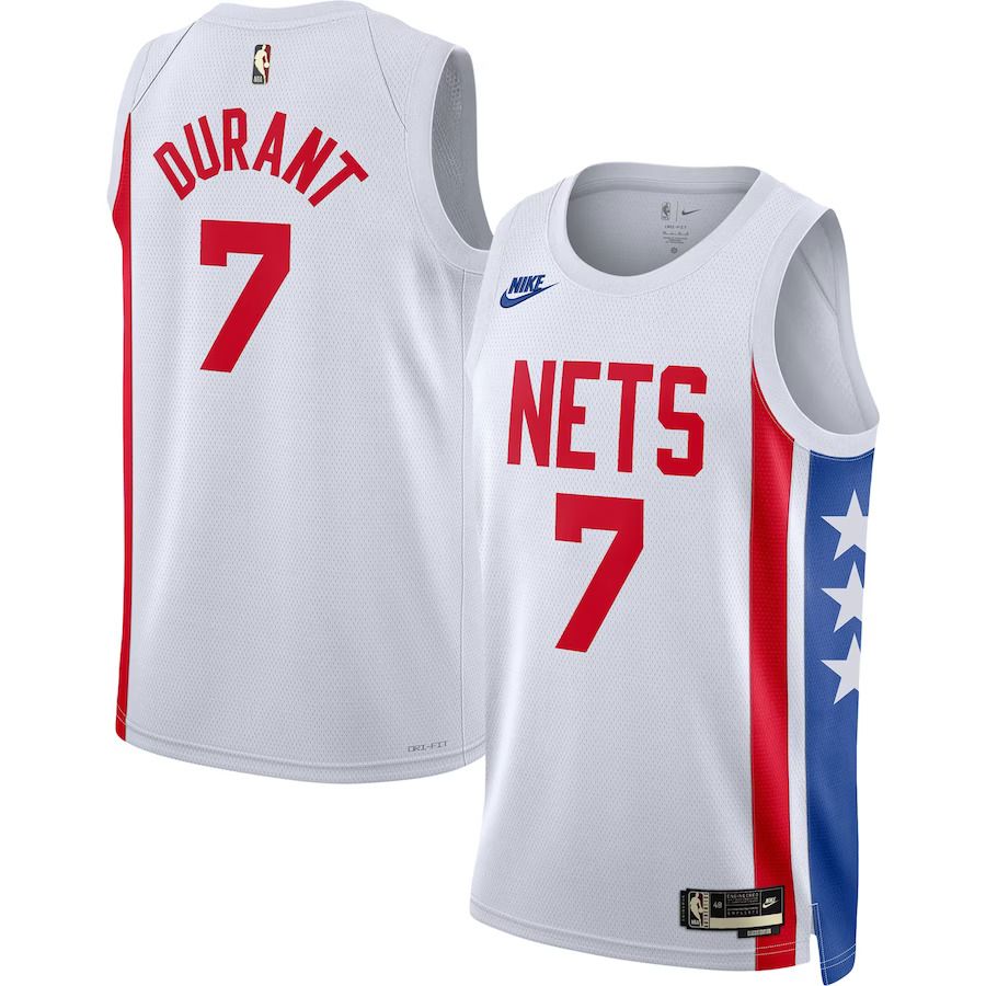 Men Brooklyn Nets #7 Kevin Durant Nike White 2022-23 Swingman NBA Jersey->->NBA Jersey